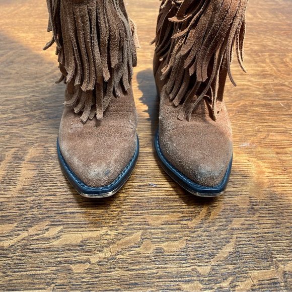 SMOKEY MOUNTAIN BROWN LEATHER FRINGE STUDDED COWGIRL COUNTRY WISTERIA BOOTS - Picture 2 of 16